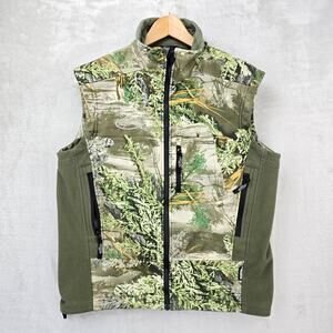 Team Realtree WindStopper Full Zip Camo Vest Mens Medium Green Hunting Outdoor